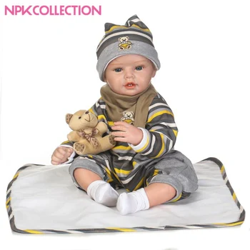 

Reborn babies boy dolls 22"55cm soft silicone reborn baby doll lifelike best children gift toy dolls bebe alive reborn bonecas