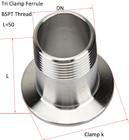 NPT Tri Clamp наконечник SS304 сварная наконечник резьба переходная труба фитинг 1 шт - Цвет: Синий