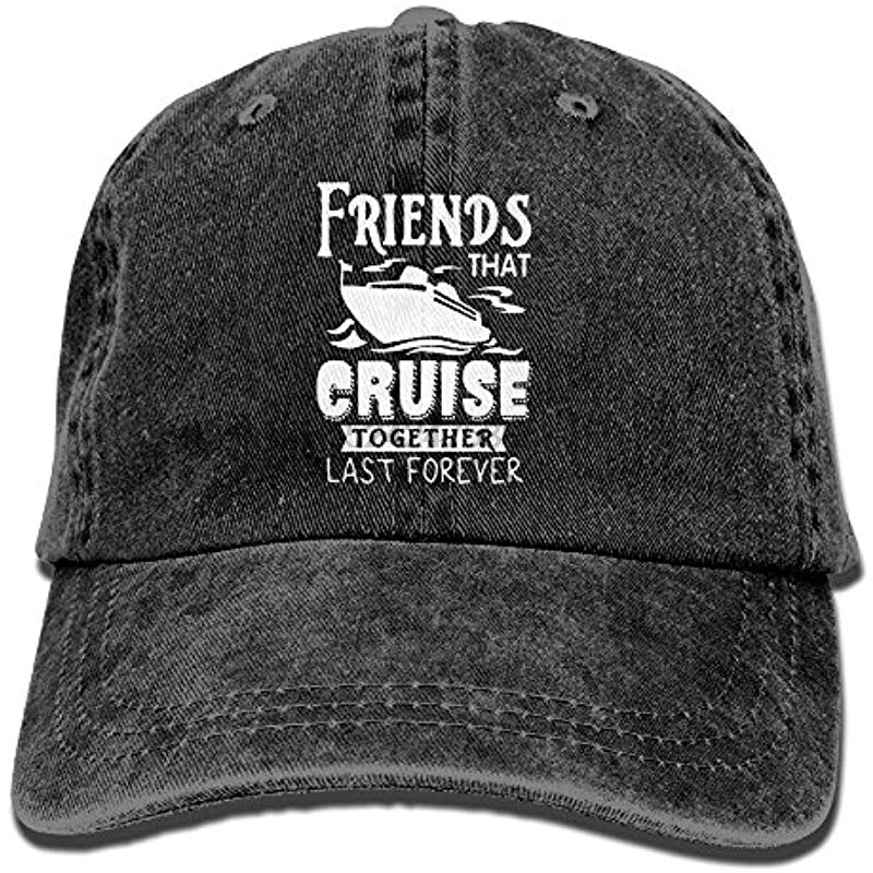 

Friends That Cruise Together Last Forever Retro Washed Dyed Cotton Adjustable Plain Cap Low Profile