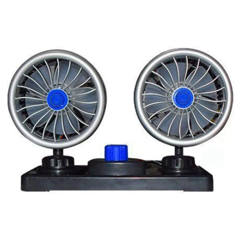 12V 360 Degree All-Round Adjustable Car Auto Air Cooling Dual Head Fan Low Noise Car Auto Cooler Air Fan Car Fan Accessories