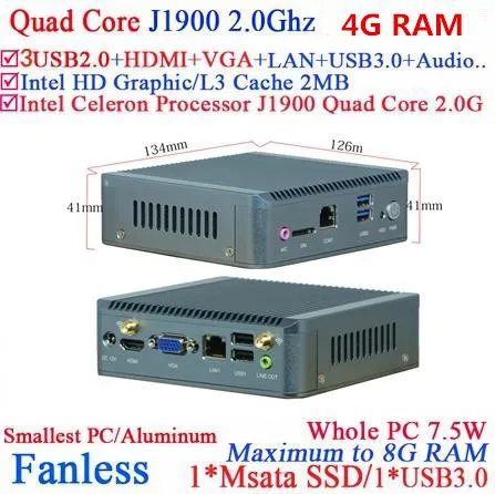 Fanless font b mini b font nano itx industrial font b PC b font with Intel