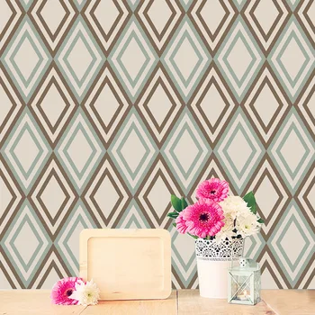 

Funlife Diamond Geometry Wall Sticker,Modern Wall Paper rolls for living room,Wall Art Home Decor,Self Adhesive Brown Decals