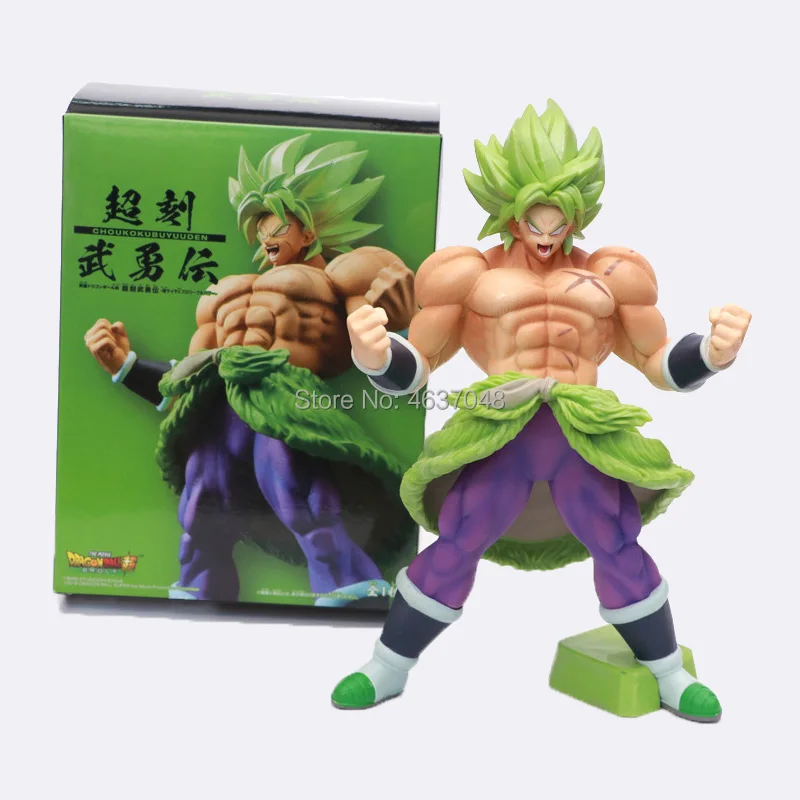 Dragon Ball Z Super Broly Movie Ver. Зеленые волосы VS Goku Broli Super Saiyan Боевая форма ПВХ экшн-фигурка Драконий жемчуг зет модель 21 см - Цвет: Broly in box A