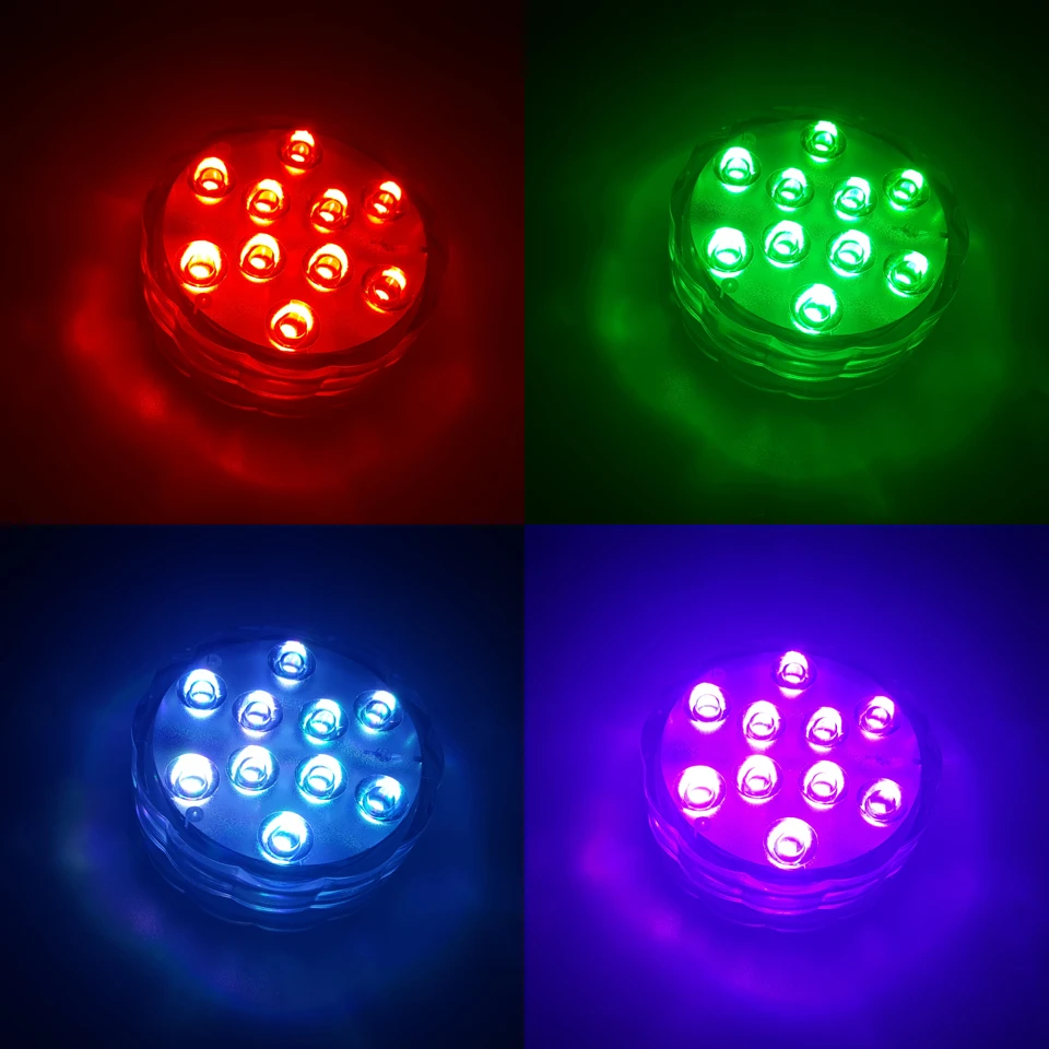 10 Led Дистанционное управление RGB погружной светильник батарея работает подводный свет лампы ваза для чая чаша Открытый вечерние Y Decroat