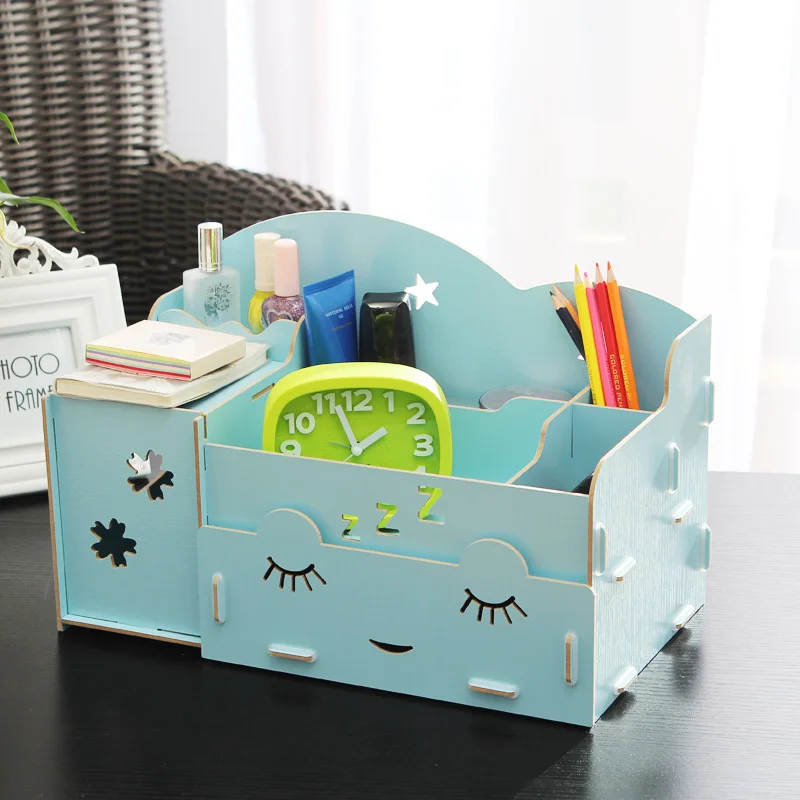 Make Up Organizer 3 Drawers Wooden Storage Box Napkin Admission Boxes the Insert Holder Jewelry Stationery Case | Дом и сад