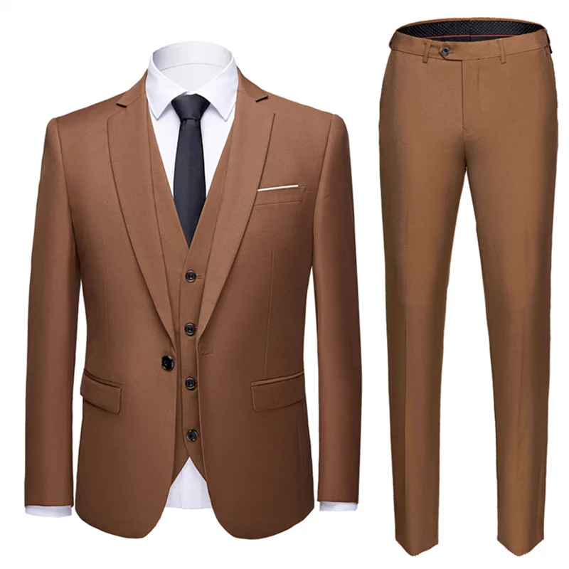 (Blazer + pants + vest) 2019 high-end custom business prom Men suit suit men's casual wedding Tuxedo dress men's 3 piece suit (Blazer + pants + vest) 2019 high-end custom business prom Men suit suit men's casual wedding Tuxedo dress men's 3 piece suit