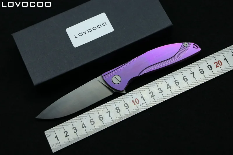 Неоновый шарикоподшипник LOVOCOO D2 TC4 титановый плавник складной кухонный нож для