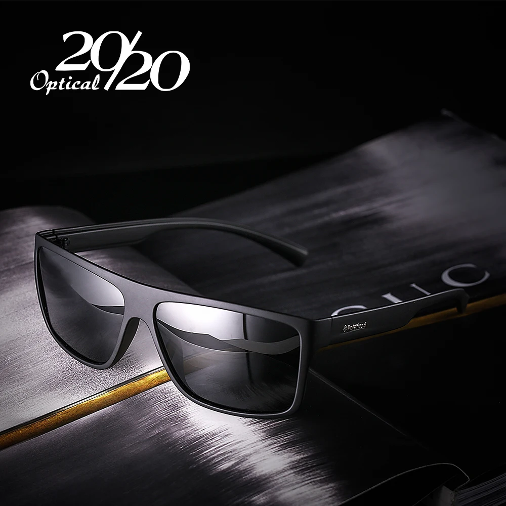 20/20 New Night Vision Polarized Sunglasses Men Fashion Night Driving Enhanced Light anti-glare Male Square Glasses PL318