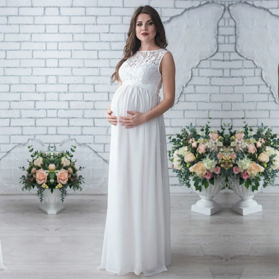 Melario Maternity Dress 2018 Pregnancy Clothes Pregnant Women Lady Elegant Vestidos Lace Party Formal Hollow Out Evening Dress (4)