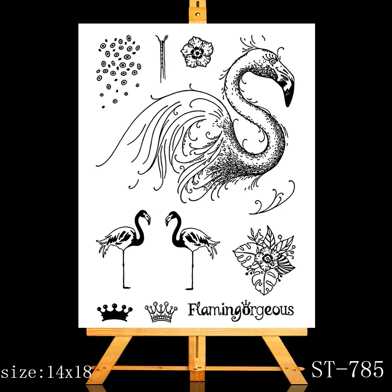 

AZSG Flamingo Clear Stamps/Seals For DIY Scrapbooking/Card Making/Album Decorative Silicone Stamp Crafts