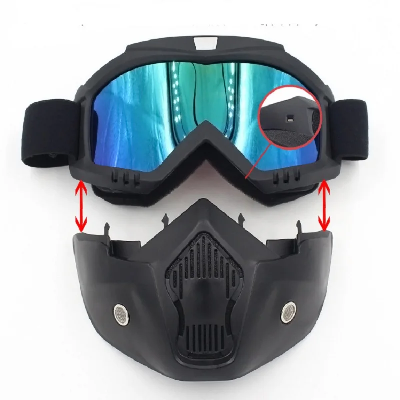 Winter Sports Snow Ski Mask Mountain Downhill Skiing Snowboarding Removable Glasses Ski Googles Masque Ski Gogle Snow Skate