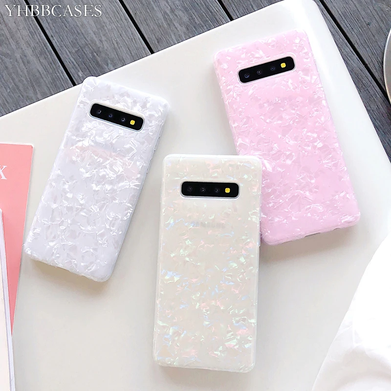 

YHBBCASES Magic Colorful Conch Shell Pattern Soft Cases For Samsung Galaxy S10 S8 S9 Plus Cute IMD Silicone Sheeny Phone Cover