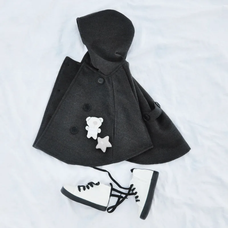 Мода Для Девочек Толстовка накидки полушерстяные пончо для мальчиков и девочек