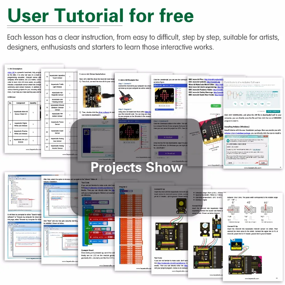 Keyestudio 37 в 1 датчик стартовый комплект с микро: битная плата для BBC Micro: бит DIY проекты