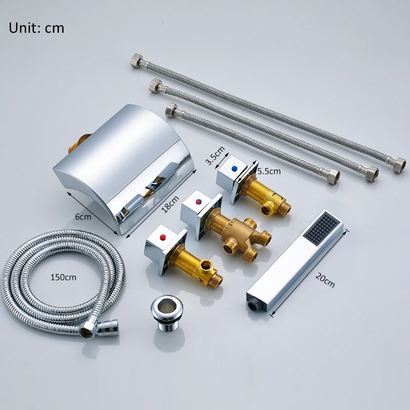quyanre led bathtub faucet led waterfall bath shower faucet widespread tub sink faucet dual handls hot cold water mixer tap bathroom shower faucet112