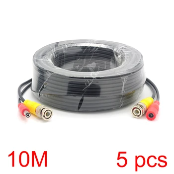 

5x 10M/32FT BNC DC Connector Power Audio Video AV Wire Cable For CCTV Camera