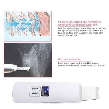

Portable Ion Pore Cleaner Ultrasound Facial Skin Scrubber Deep Clean Dirt Cutin Peeling Acne Removal Beauty Machine Spa Massager