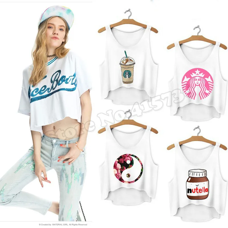 Fashion summer style women crop tops beach cover u...