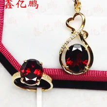 18K Золотые гранатовый комплект