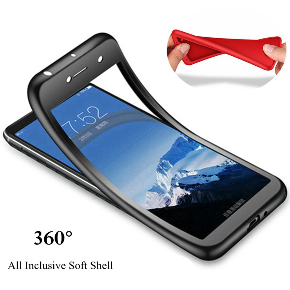 360 Full Silicone Case For Xiaomi Redmi Note 6 Pro 3 4 4X 5 Plus 6A 5A S2 Pocophone F1 Mi A2 Lite A1 5X 6X Mi8 8 SE Cover |