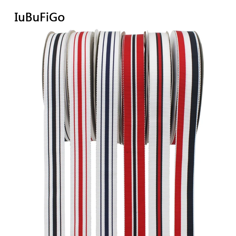 

[IuBuFiGo] Stripe Petersham Ribbons Hat Ribbons 9mm/16mm/25mm 10y/lot