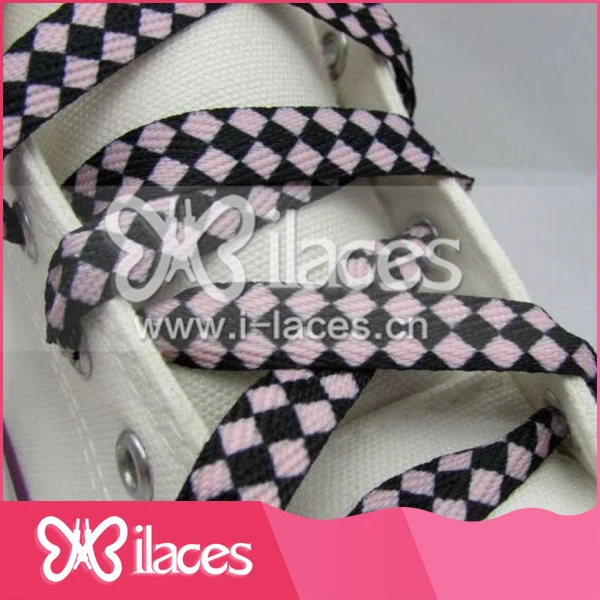bulk grid colorful printed shoelace check patterned shoelaces wholesale