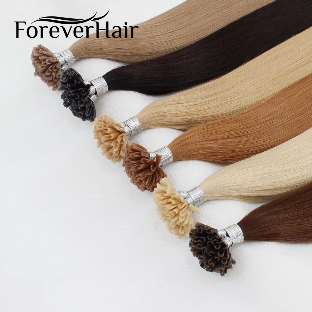 FOREVER HAIR 1,5 г/локон 1" Remy U Tip человеческие волосы для наращивания 50 шт/pac