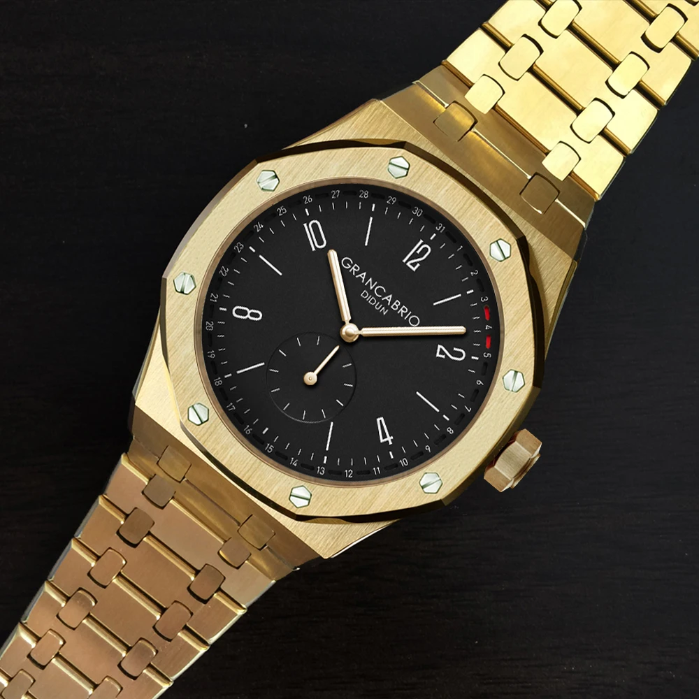 

DIDUN Men Watches Top Brand Luxury Quartz Watch Rosegold Male Fashion Business Watch 30m Waterproof Luminous Wristwatch