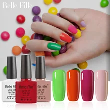 BELLE FELLE 10ml Color UV Gel Nail Polish clear coat salon nail gel polish DIY nail art Fashion Semi Permanent fingernail polish