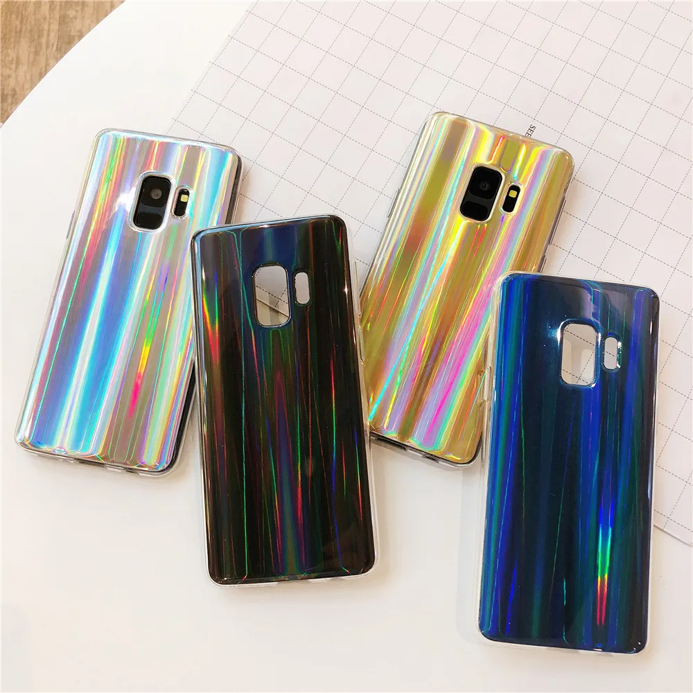 Чехол для Samsung Galaxy S9 S8 Plus Note 8 9 A7 2018 чехол Aurora Красочный Блестящий Мягкий J2Pro J4 J6 A6