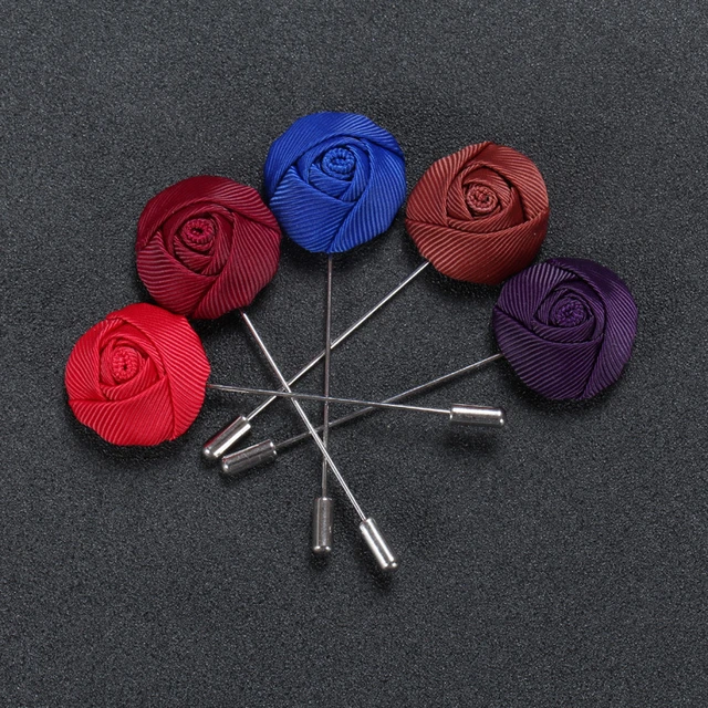 Handmade Velvet Fabric Rose Flower Pin Brooch-Stylist for Dress, Shirt,  Shawls, Handbag, Hat