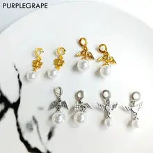 

PURPLEGRAPE Fashion Pearl Alloy Pendant DIY Handmade Earrings Accessories Jewelry Beads 4 Pack