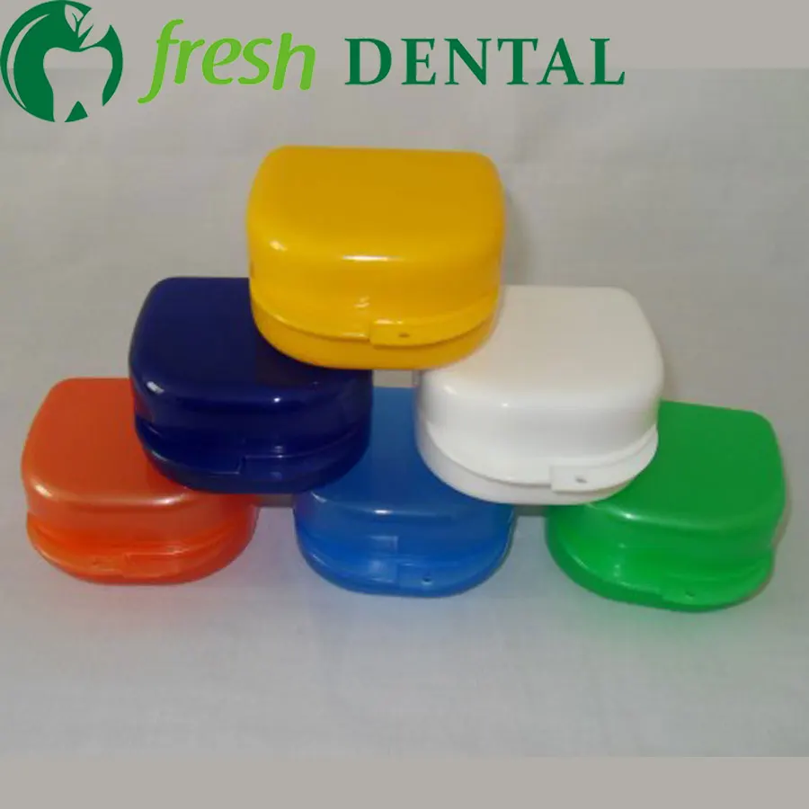 10PCS Dental dentures Tray boxes retainer box you can put full mouth dentures health and safety