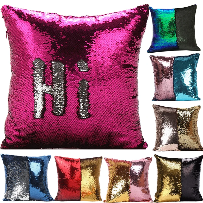 New Fashion Reversible Mermaid Sequin Pillow Magical Color Changing Throw Pillow Cover Home Decor Cushion Cover#228619