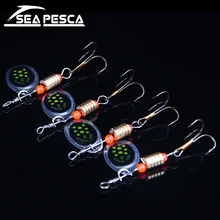 SEAPESCA металлическая ложка с блестками искушение 10 шт. нержавеющая сталь проволока коричневые крючки крючок для рыбы полосатый крючок для сома для окуня ZB351