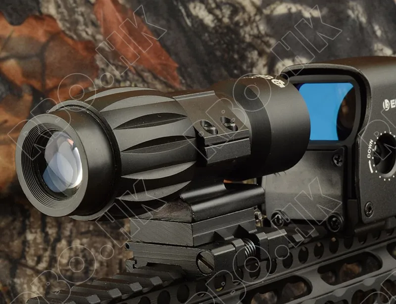 

Tactical red dot dot sight scope 3X Magnifier Scope Compact Tactical Sight with Flip to 20mm Rifle Gun Rail Mount M7600