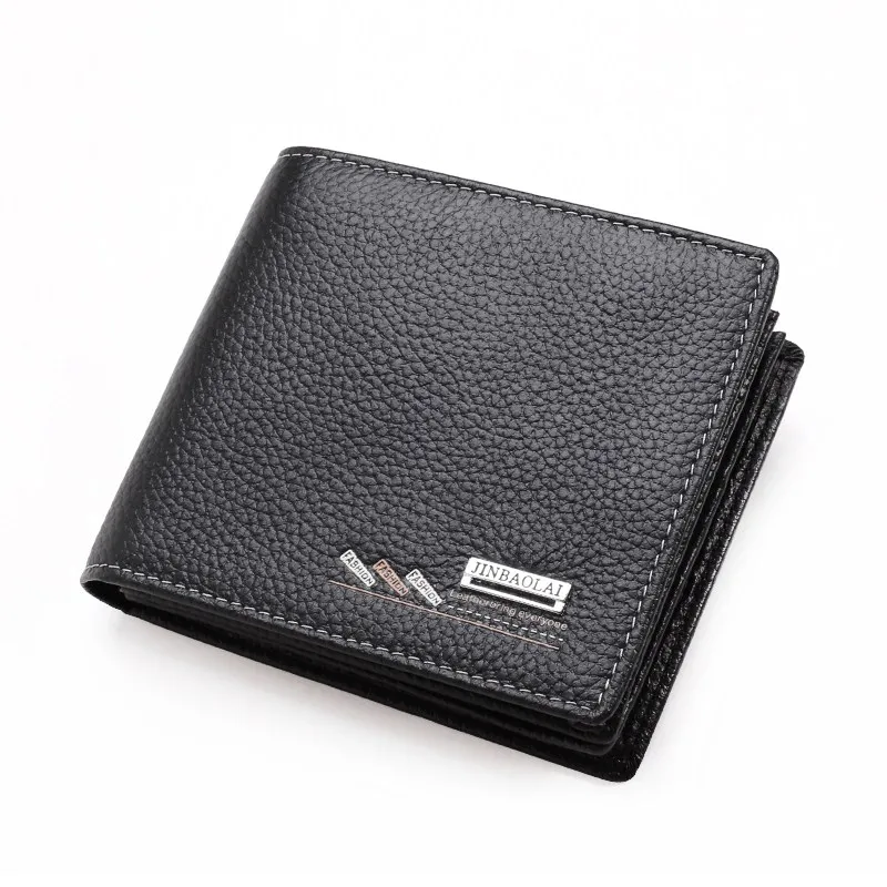 

Men Short Wallet Casual Design Genuine Leather Male Bifold Zipper Card Holders Wallet Purse High Quality Business WalletsFor Men
