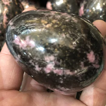 

1pcs Naturally polished pink flowers with Turmalina crystal handles decorated for play