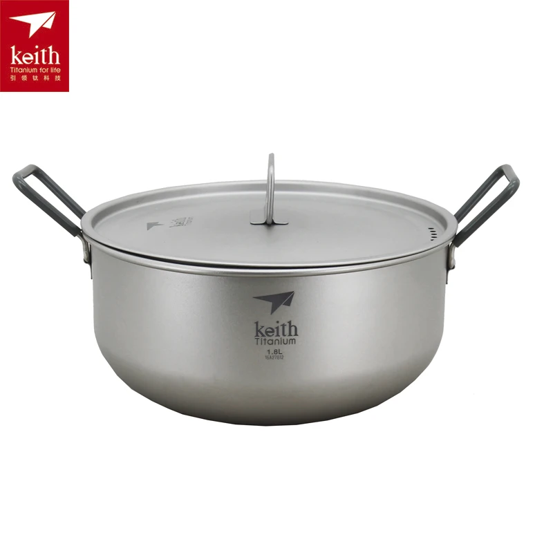 Keith Titanium Pot 1.8L 2.5L Ultralight Outdoor Cookware Camping Pots