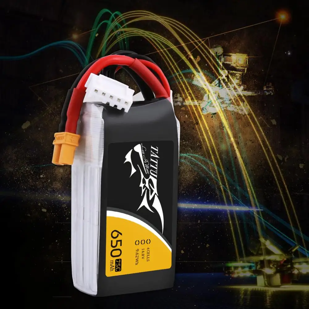 Татту 14,8 V 650 мА/ч, 4S Lipo Батарея пакет 75C-150C с XT30 разъем для Babyhawk-R 130 150 Размеры FPV рамка квадрациклов, вертолётов, самолётов на радиоуправлении