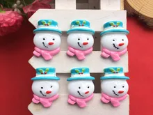 משלוח חינם! שרף חג המולד שלג, קבושון גב שטוח שיער Bow מרכז (22*30mm)(China)