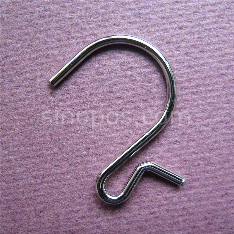 Metal Crimped S hook, merchandising strip display Hooks, perforated shelving wire fixtures clip