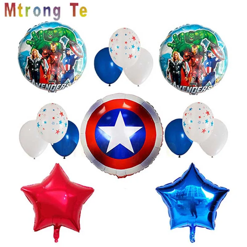 

Mtrong Te 14pcs/lot Avengers Foil Balloons Captain America Super Hero Boys Kids Birthday Party Balloon Toys Supplier