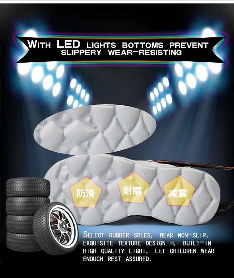 Детская светящаяся обувь; Новинка года; модная обувь для мальчиков и девочек для спорта и отдыха; светодиодный водонепроницаемый; нескользящая Мягкая подошва; детская обувь