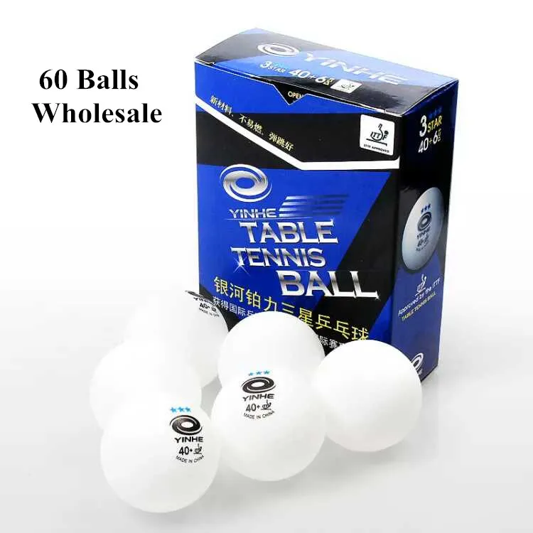 

60balls wholesale YINHE New Material Plastic 40+mm ITTF Approved 3-Star Table Tennis Balls Ping Pong Balls Seamless