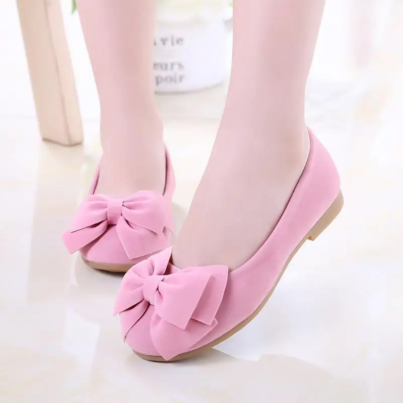 Spring Children Kids Shoes bowknot Princess shoes Spring autumn Baby Girls soft sole shoes Girls flat shoes Pink Yellow Rose