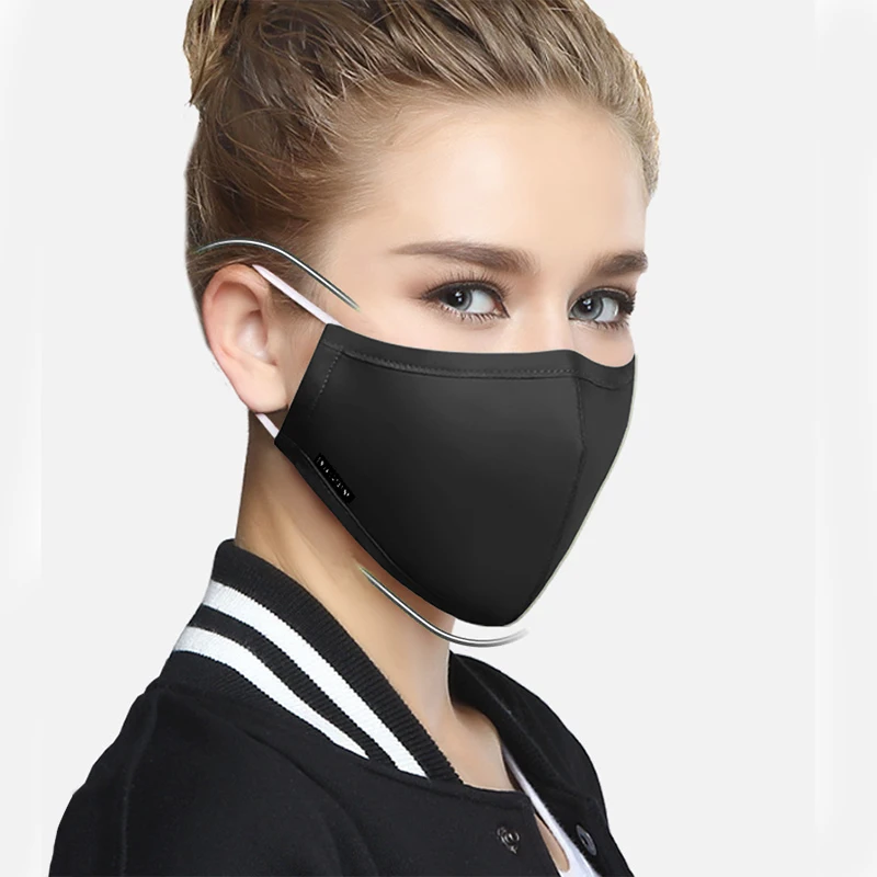 Цельнокроеное платье Новое поступление хлопок рот маска Anti-Dust ткань респиратор с 6 фильтровальной ткани против пыли черная маска доступны