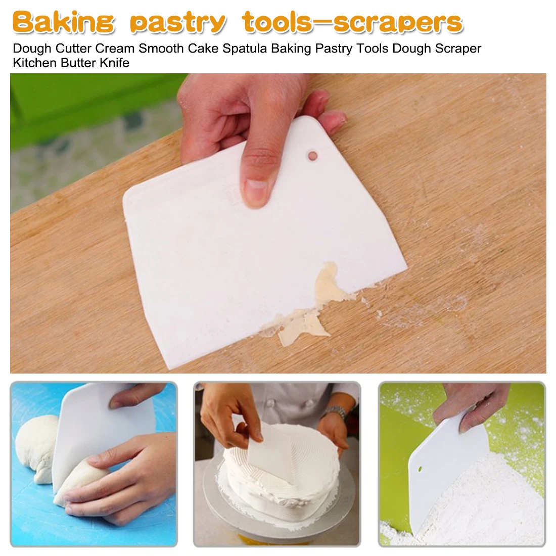 Plastic Dough Scraper Kitchen Cutter Cake Spatulas Cake Pastry Spatulas Butter Scraper