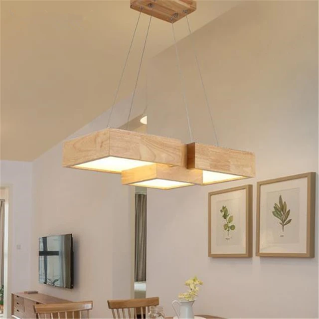 Japanese Modern Simple Creative Wooden LED Pendent Lights