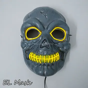 

LED Mask Light Up Neon Skull EL Wire Mask For Halloween Party And Concert Party Masks Theme Cosplay Scary Series Masks
